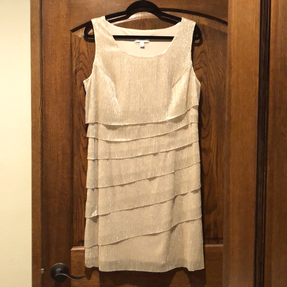 Gold sparkly layered sleeve less dress